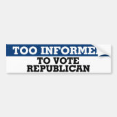 共和党のアンチ党に投票するには情報が不足している バンパーステッカー (正面)