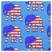 共和党のエレファントアメリカ国旗の愛国心 ファブリック (見本)