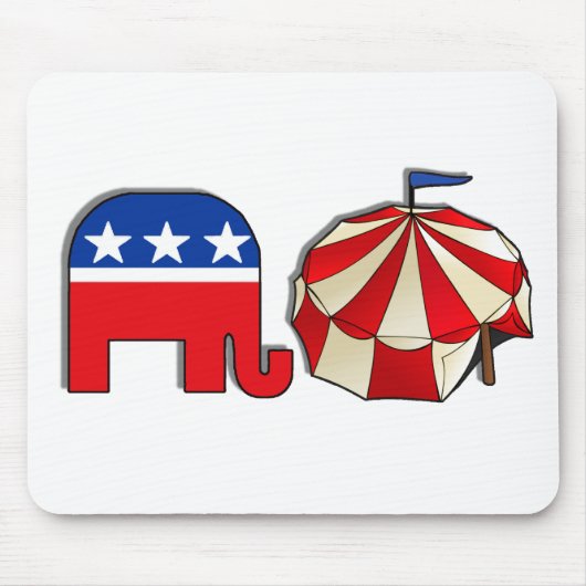 共和党のサーカス象とテント マウスパッド (正面)