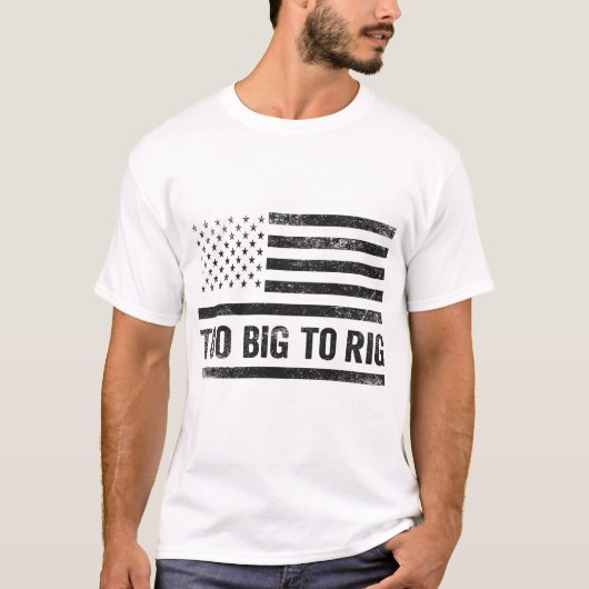 共和党のトランプ愛国心おもしろいを損なうには大き過ぎる Tシャツ (正面)
