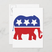 共和党のパーティーロゴ – 更新！ インビテーションポストカード (正面/裏面)