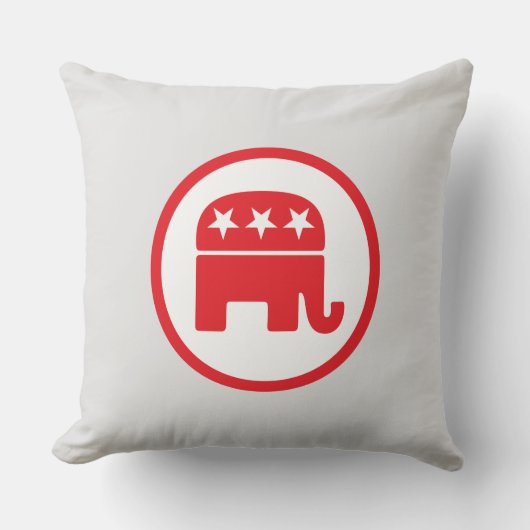 共和党のパーティー政治的シンボル(象) クッション (正面)