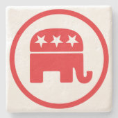 共和党のパーティー政治的シンボル（象） ストーンコースター (正面)