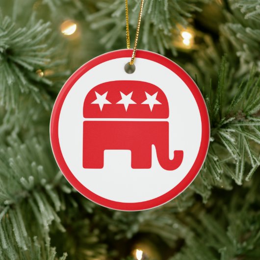 共和党のパーティー政治的シンボル（象） セラミックオーナメント (ツリー)
