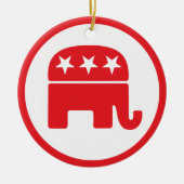 共和党のパーティー政治的シンボル（象） セラミックオーナメント (正面)