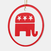 共和党のパーティー政治的シンボル（象） セラミックオーナメント (左)