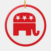 共和党のパーティー政治的シンボル（象） セラミックオーナメント (裏面)