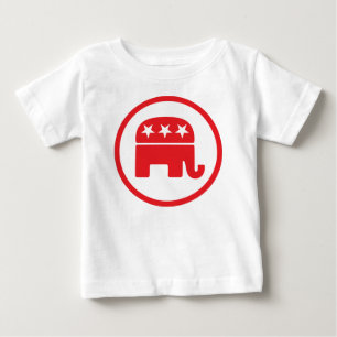 共和党のパーティー政治的シンボル(象) ベビーTシャツ
