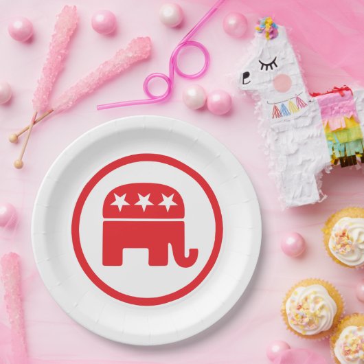 共和党のパーティー政治的シンボル(象) ペーパープレート (パーティー)