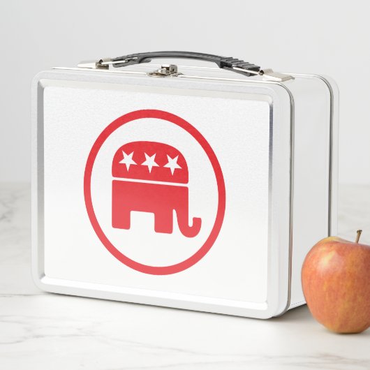 共和党のパーティー政治的シンボル（象） メタルランチボックス (インサイチュ)
