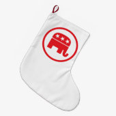 共和党のパーティー政治的シンボル（象） ラージクリスマスストッキング (正面 (吊り時))