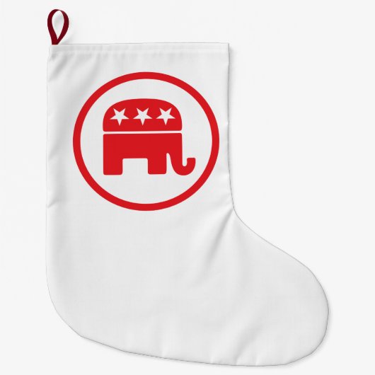 共和党のパーティー政治的シンボル（象） ラージクリスマスストッキング (正面)