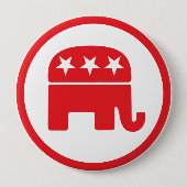 共和党のパーティー政治的シンボル（象） 缶バッジ (正面)