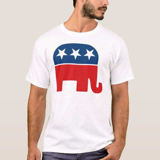 共和党のパーティー·ロゴ- GOP Elephant Tシャツ (正面)
