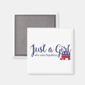 共和党のマグネットに投票する女の子 マグネット (正面/裏面)