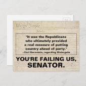 共和党の上院議員は国をパーティーに置かなければならない インビテーションポストカード (正面/裏面)