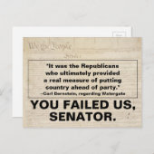 共和党の上院議員は国をパーティーに置かなければならない インビテーションポストカード (正面/裏面)