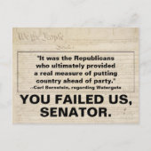 共和党の上院議員は国をパーティーに置かなければならない インビテーションポストカード (正面)