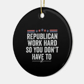 共和党の仕事懸命だから必要なおもしろいい セラミックオーナメント (左)