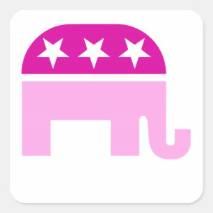 共和党の元の象のピンク スクエアシール