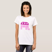 共和党の元の象の動揺してなピンク Tシャツ (正面フル)