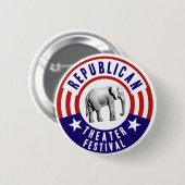 共和党の劇場のフェスティバルのヴィンテージボタン 缶バッジ (正面&裏面)