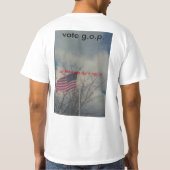 共和党の大統領に対するイランでは、…交換して下さい Tシャツ (裏面)