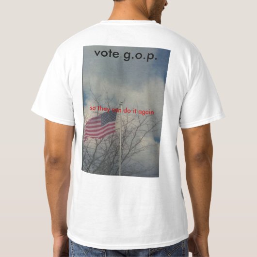 共和党の大統領に対するイランでは、…交換して下さい Tシャツ (裏面)