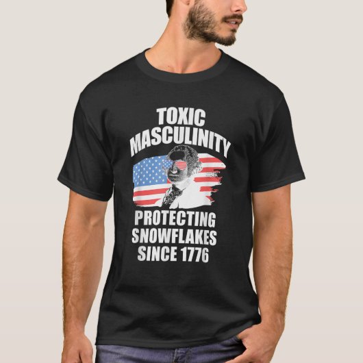 共和党の有毒な男性的なアメリカ国旗のジョージ Tシャツ (正面)