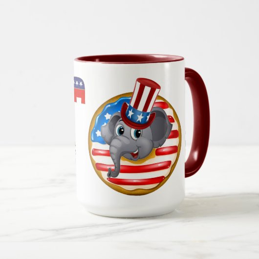 共和党の神がアメリカドーナツを祝福 マグカップ (正面右)