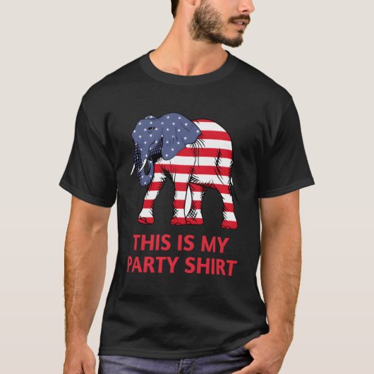 共和党の象これは私のピーだ Tシャツ (正面)