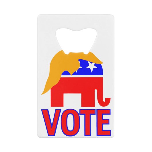 共和党の象の投票トランプ2020 クレジットカード栓抜き (正面)