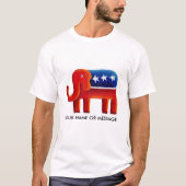 共和党の象 カスタムネームまたはメッセージ Tシャツ (正面)