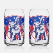 共和党の象 ガラス缶 (左)