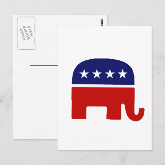 共和党の象 ポストカード (正面/裏面)