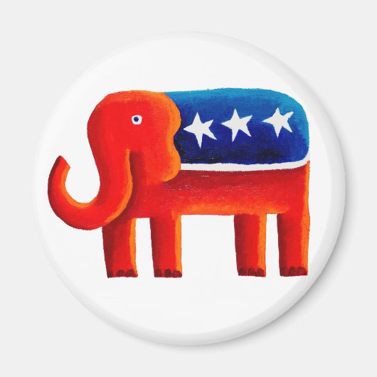 共和党の象 マグネット (正面)