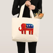 共和党の象 ラージトートバッグ (正面(商品))