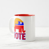 共和党の象 投票 トランプ 2020 ツートーンマグカップ (正面左)