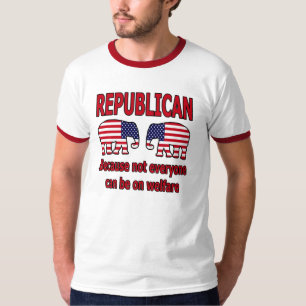共和党の赤い福祉のワイシャツ Tシャツ