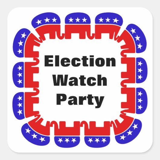 共和党の選挙監視パーティー スクエアシール (正面)