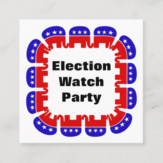 共和党の選挙監視パーティー スクエア名刺 (正面)
