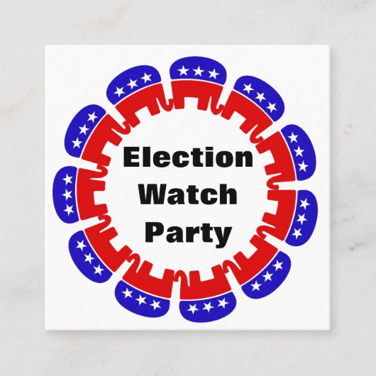 共和党の選挙監視パーティー スクエア名刺 (正面)