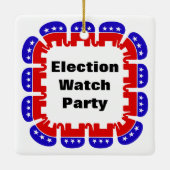 共和党の選挙監視パーティー セラミックオーナメント (裏面)
