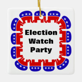 共和党の選挙監視パーティー セラミックオーナメント