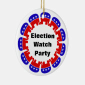 共和党の選挙監視パーティー セラミックオーナメント (右)