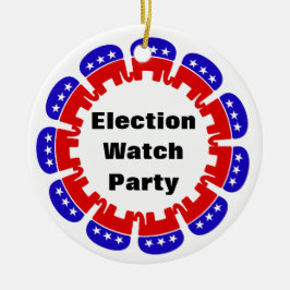 共和党の選挙監視パーティー セラミックオーナメント