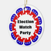 共和党の選挙監視パーティー セラミックオーナメント (左)