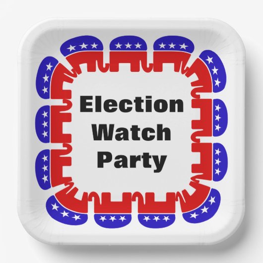 共和党の選挙監視パーティー ペーパープレート (正面)