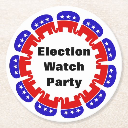 共和党の選挙監視パーティー ラウンドペーパーコースター (正面)
