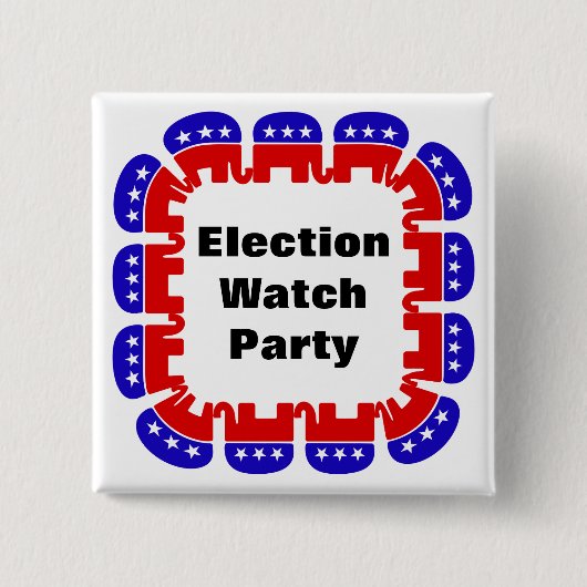 共和党の選挙監視パーティー 缶バッジ (正面)